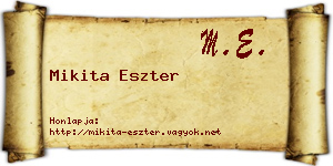 Mikita Eszter névjegykártya